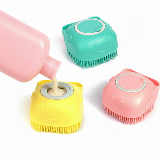Silicone Dog Bath Massage Gloves Brush Pet Cat Bathroom Cleaning Tool Comb Brush For Dog Can Pour Shampoo Dog Grooming Supplies